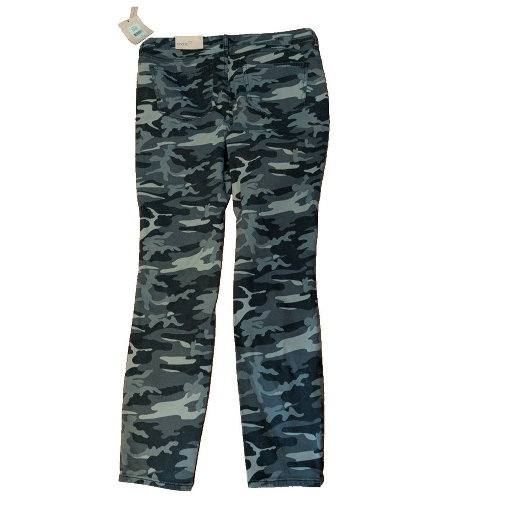 NEW $129 NYDJ‎ Ami Camo Skinny Jeans Grey Size 10 NWT